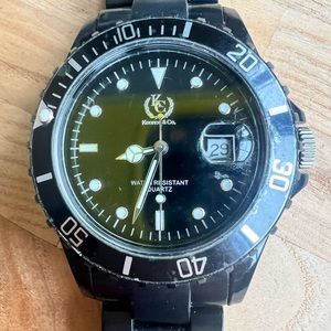 Koonce & co mens black dial black watch NEW BATTERY